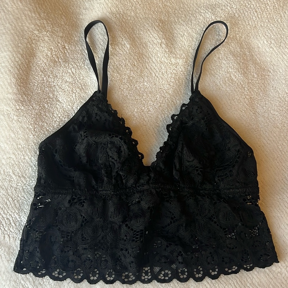 Black Lace Longline Bralette
